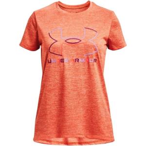 imageUnder Armour Girls Tech Big Logo Twist Short Sleeve TShirt848 Frosted Orange  White  Charged Cherry