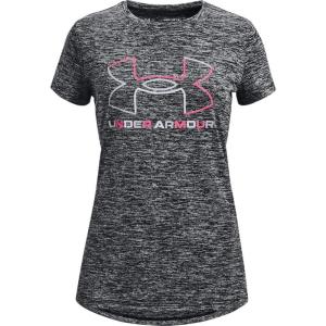 imageUnder Armour Girls Tech Big Logo Twist Short Sleeve TShirtBlack 001Cerise