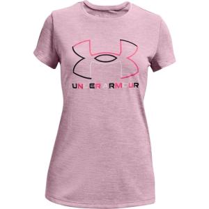 imageUnder Armour Girls Tech Big Logo Twist Short Sleeve TShirtMauve Pink 698Cerise
