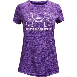 imageUnder Armour Girls Tech Big Logo Twist Short Sleeve TShirtPurple Zest 754Pacific Purple