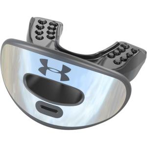 imageUnder Armour Lip Gaurd for Football Football Mouth Guard With Strap Football Mouthpiece Full Mouth Protection Football Mouth Guard for Braces Lip Guard Mouth Piece Adult and Youth Mouth GuardsSilver