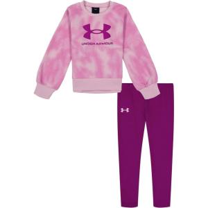 imageUnder Armour UA VALLEY ETCH CREWNECK LEGGING SET Pink Shadow Crewneck 3T