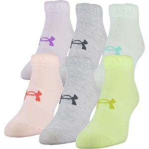 imageUnder Armour Womens Essential Lightweight Low Cut Socks 6PairsLime FizzHalo Gray