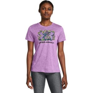 imageUnder Armour Womens Flower Tech Twist Short Sleeve T Shirt560 Provence Purple   Black
