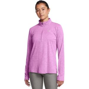 imageUnder Armour Womens Velocity Half Zip Twist573 Mystic Magenta   Metallic Silver