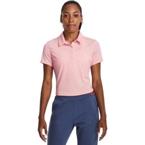 imageUnder Armour Womens Zinger Short Sleeve Polo673 Pink Fizz  Venom Red  Metallic Silver
