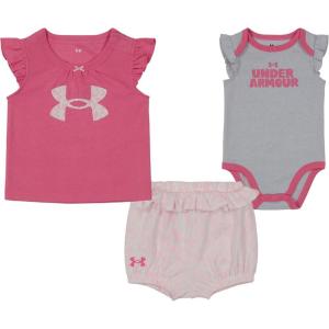 imageUnder Armour babygirls 3piece Set Bodysuit With Coordinated Top ampamp Bottom Lightweight ampamp Relaxed FitPink Edge
