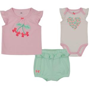imageUnder Armour babygirls 3piece Set Bodysuit With Coordinated Top ampamp Bottom Lightweight ampamp Relaxed FitPink Sugar