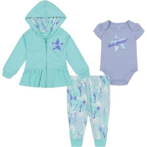 imageUnder Armour babygirls 3piece Set Bodysuit With Coordinated Top ampamp Bottom Lightweight ampamp Relaxed FitTurquoise Marble Hoodie