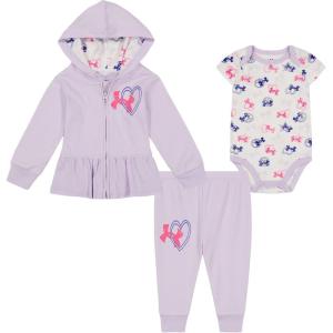 imageUnder Armour babygirls 3piece Set Bodysuit With Coordinated Top ampamp Bottom Lightweight ampamp Relaxed FitViolet Void  Hoodie