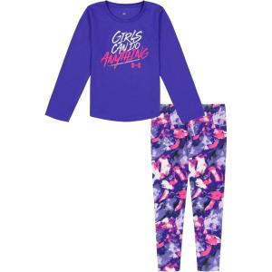 imageUnder Armour girls Long Sleeve Shirt and Legging Set Durable Stretch and LightweightElectric Purple