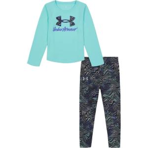 imageUnder Armour girls Long Sleeve Shirt and Legging Set Durable Stretch and LightweightNeo Turquoise Dash Print