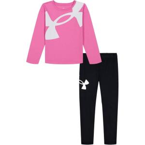 imageUnder Armour girls Long Sleeve Shirt and Legging Set Durable Stretch and LightweightPink Edge Big Logo