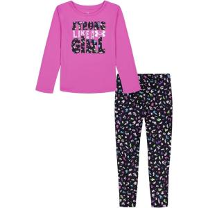 imageUnder Armour girls Long Sleeve Shirt and Legging Set Durable Stretch and LightweightVivid Magenta Speckle