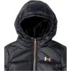 imageUnder Armour Girls Quilted Puffer Jacket Front Pockets ampamp Hooded Back MidWeight ampamp Water RepellentWillow Black