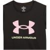 imageUnder Armour Girls Tech Print Big Logo Short Sleeve Crew001 Black  Fade  Rebel Pink
