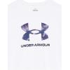imageUnder Armour Girls Tech Print Big Logo Short Sleeve Crew100 White  Nebula Purple  Sonar Blue