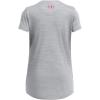 imageUnder Armour Girls Tech Twist Wordmark Logo Short Sleeve T Shirt001 Black   Rebel Pink