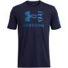 imageUnder Armour Mens Freedom Graphic Short Sleeve TShirt410 Midnight Navy  Viral Blue  Logo