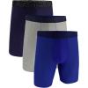 imageUnder Armour Mens MultiPack Performance Tech LongLeg Boxer Brief 9quot Inseam AllDay ComfortRoyal Solid 3 Pack