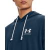 imageUnder Armour Mens Rival Terry ShortSleeve Hoodie437 Petrol Blue   Onyx White