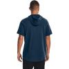 imageUnder Armour Mens Rival Terry ShortSleeve Hoodie437 Petrol Blue   Onyx White