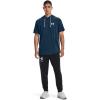 imageUnder Armour Mens Rival Terry ShortSleeve Hoodie437 Petrol Blue   Onyx White