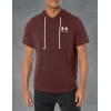 imageUnder Armour Mens Rival Terry ShortSleeve Hoodie601 Dark Maroon   Onyx White