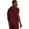 imageUnder Armour Mens Rival Terry ShortSleeve Hoodie690 Chestnut Red   Onyx White