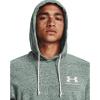 imageUnder Armour Mens Rival Terry ShortSleeve Hoodie781 Opal Green Full Heather   Onyx White