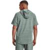 imageUnder Armour Mens Rival Terry ShortSleeve Hoodie781 Opal Green Full Heather   Onyx White