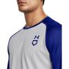 imageUnder Armour Mens Utility 34 Performance Shirt012 Mod Gray Full Heather  Royal  Royal