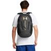 imageUnder Armour Unisex Hustle 60 Backpack 402 Blue AtlantisBlue AtlantisMetallic Silver One Size Fits Most005 Black Full Heather  Black  Metallic Gold