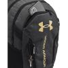 imageUnder Armour Unisex Hustle 60 Backpack 402 Blue AtlantisBlue AtlantisMetallic Silver One Size Fits Most005 Black Full Heather  Black  Metallic Gold