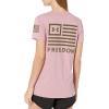 imageUnder Armour Womens New Freedom Banner TShirt697 Pink Elixir   Marine Od Green