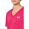 imageUnder Armour Womens Tech Twist Short Sleeve V Neck681 Shaded Fuchsia   White