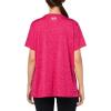 imageUnder Armour Womens Tech Twist Short Sleeve V Neck681 Shaded Fuchsia   White