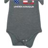 imageUnder Armour babyboys 3piece Set Bodysuit Graphic Tshirt and Shorts Crew NecklinePitch Gray Icon Flag