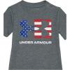 imageUnder Armour babyboys 3piece Set Bodysuit Graphic Tshirt and Shorts Crew NecklinePitch Gray Icon Flag