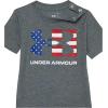 imageUnder Armour babyboys 3piece Set Bodysuit Graphic Tshirt and Shorts Crew NecklinePitch Gray Icon Flag