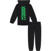imageUnder Armour boys Long Sleeve Logo Hoodie ampamp Joggers SetBlackGreen