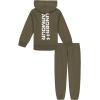 imageUnder Armour boys Long Sleeve Logo Hoodie ampamp Joggers SetMarine GreenWhite