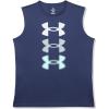 imageUnder Armour Boys Tech Tri Logo Tank Top410 Midnight Navy  Steel  Sky Blue
