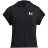 imageUnder Armour Girls Rival Terry Short Sleeve Cut Hoodie001 Black   White
