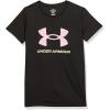 imageUnder Armour Girls Tech Print Big Logo Short Sleeve Crew001 Black  Fade  Rebel Pink