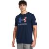imageUnder Armour Mens Freedom Graphic Short Sleeve TShirt408 Academy  Steel  Logo