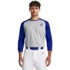 imageUnder Armour Mens Utility 34 Performance Shirt012 Mod Gray Full Heather  Royal  Royal