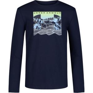 imageUnder Armour Boys Long Sleeve Shirt Crewneck Lightweight and BreathableNavy Gradient