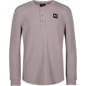 imageUnder Armour Boys Long Sleeve Shirt Crewneck Lightweight and BreathableTetra Gray Henley Thermal