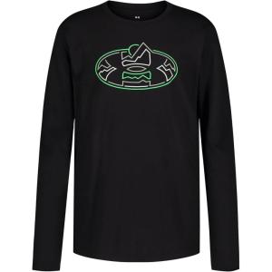 imageUnder Armour Boys Outdoor Long Sleeve Tee Stylish Crew Neckline Cute Full FitBlack Oval Mtn